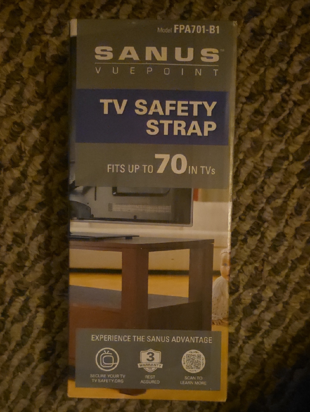 SANUS VuePoint TV Baby Proof Safety Strap -Fits up to 70in. TV's